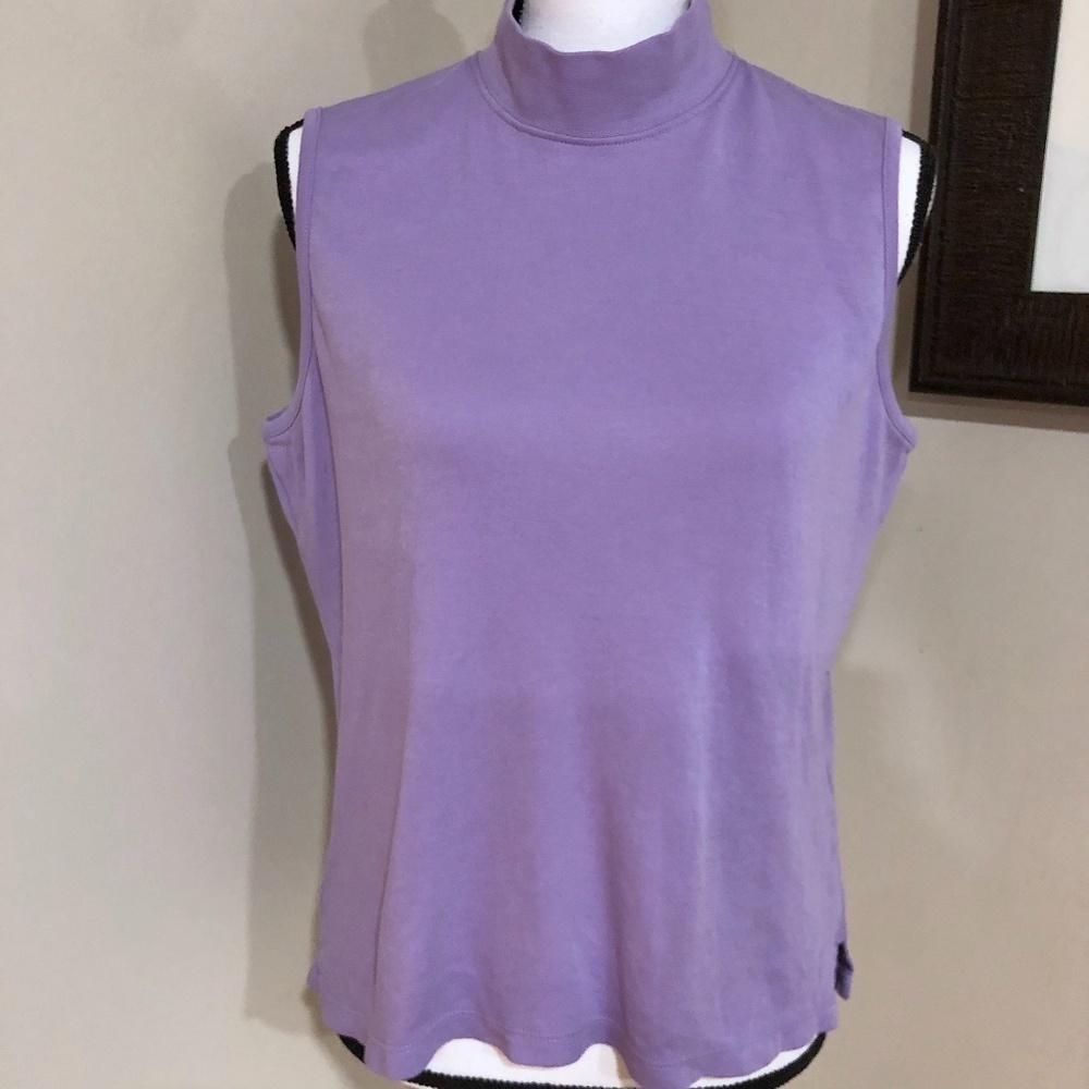 *APPLESEED'S* Petite Purple Sleeveless Turtle Neck Size LP